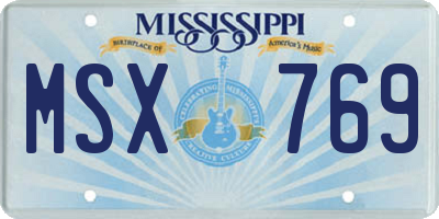 MS license plate MSX769