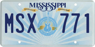 MS license plate MSX771