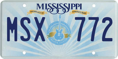 MS license plate MSX772