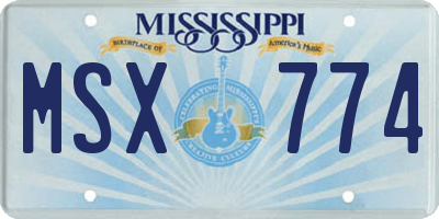 MS license plate MSX774