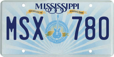 MS license plate MSX780