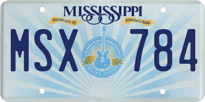 MS license plate MSX784