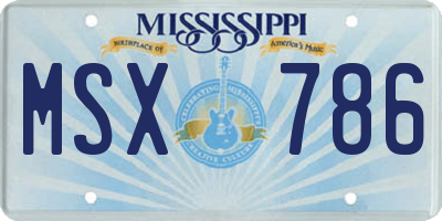 MS license plate MSX786