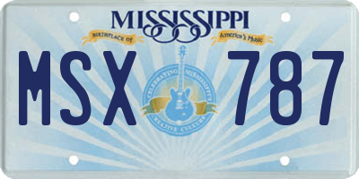 MS license plate MSX787