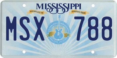 MS license plate MSX788
