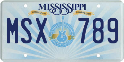 MS license plate MSX789