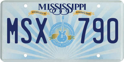 MS license plate MSX790