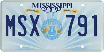 MS license plate MSX791