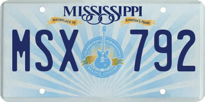 MS license plate MSX792