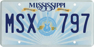 MS license plate MSX797