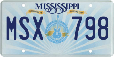 MS license plate MSX798