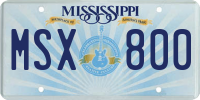 MS license plate MSX800