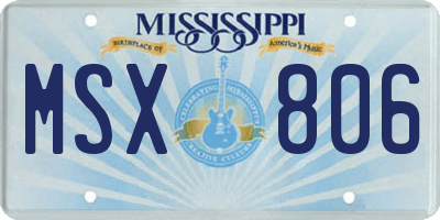 MS license plate MSX806