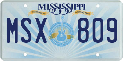 MS license plate MSX809