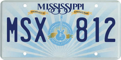 MS license plate MSX812
