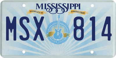 MS license plate MSX814