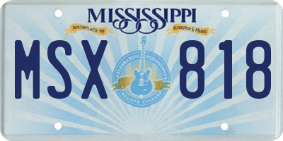MS license plate MSX818