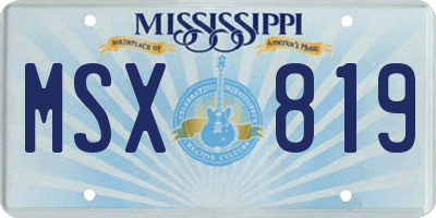 MS license plate MSX819