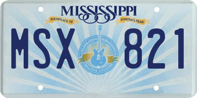 MS license plate MSX821
