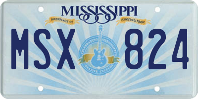 MS license plate MSX824