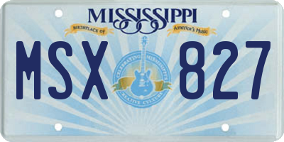 MS license plate MSX827