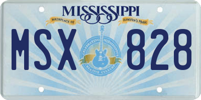 MS license plate MSX828