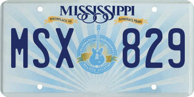 MS license plate MSX829