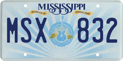MS license plate MSX832