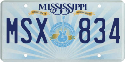 MS license plate MSX834
