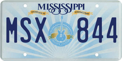 MS license plate MSX844
