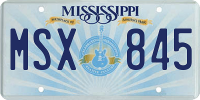 MS license plate MSX845