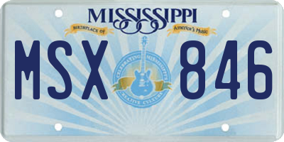 MS license plate MSX846