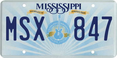MS license plate MSX847
