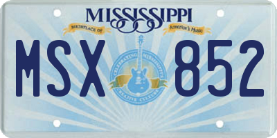 MS license plate MSX852