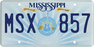 MS license plate MSX857