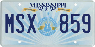MS license plate MSX859