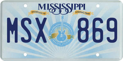 MS license plate MSX869