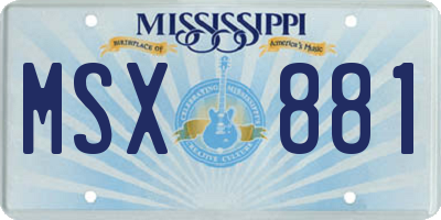 MS license plate MSX881