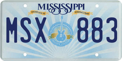 MS license plate MSX883