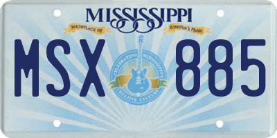 MS license plate MSX885