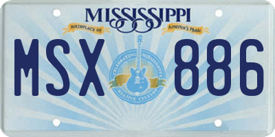 MS license plate MSX886