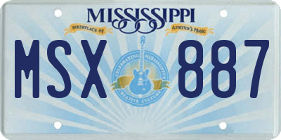 MS license plate MSX887