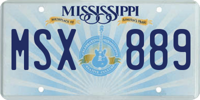 MS license plate MSX889