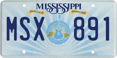 MS license plate MSX891