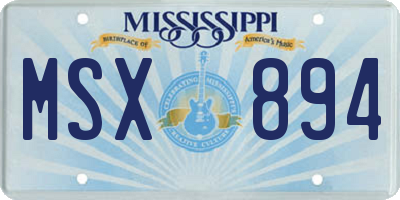 MS license plate MSX894