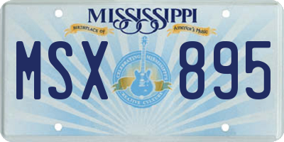 MS license plate MSX895