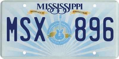 MS license plate MSX896