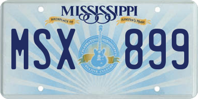 MS license plate MSX899