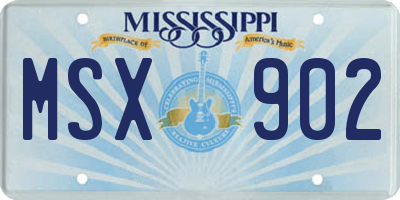 MS license plate MSX902
