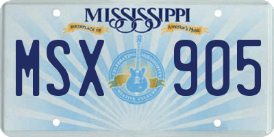 MS license plate MSX905